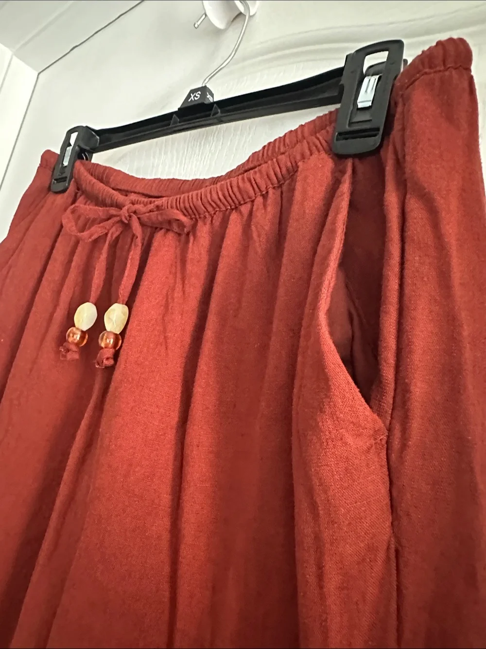 H&M Linen Blend Pants in Rust Color (NWT)